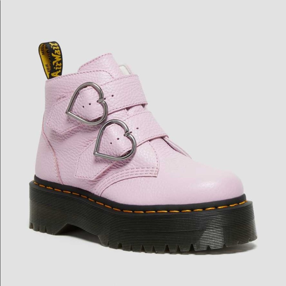 Devon Heart Leather Platform Boots